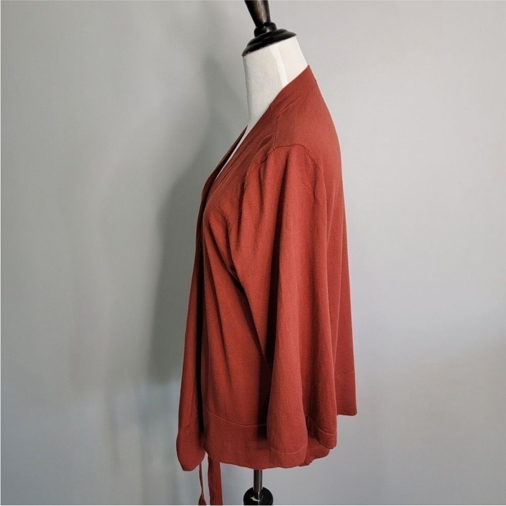 Boden Rust Orange Wool Wrap Cardigan Size 10 - Picture 4 of 6